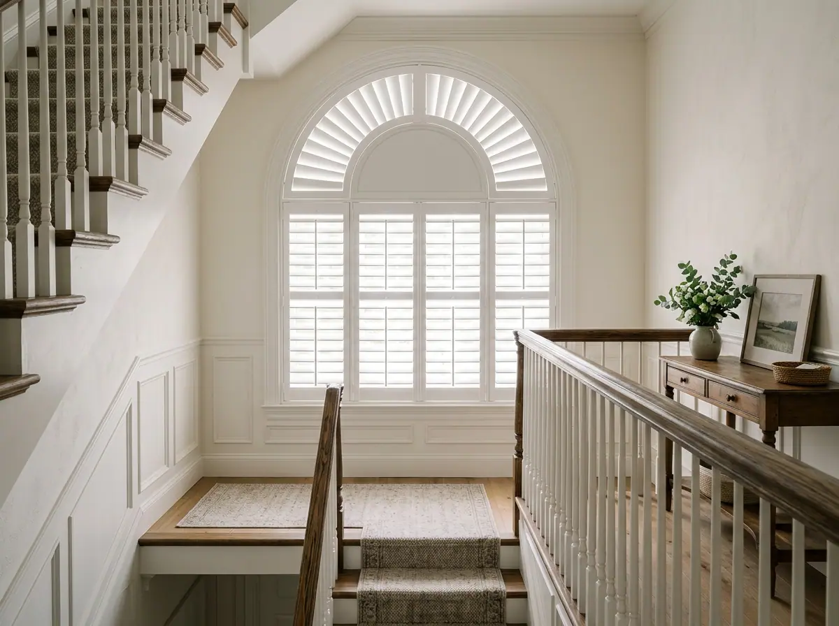 Shutters fitted to a tall window